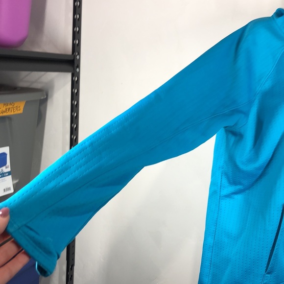 Athleta blue half zip hooded sweatshirt size large - Picture 6 of 13